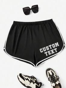 Custom Short Contrast Shorts, Custom Shorts - Add Your Text (Country/Place Name/Number/Phrase/Name/Word, Etc.), You Can Choose Your Favorite Font And Color To Design Your Own Personalized Printed Shorts As A Gift For Girlfriends, Dating Couples, Etc. Comfortable And Casual, Women's Contrast Shorts, Custom Prints, Custom Shorts, Custom Women's Shorts,Stylish,Fashion,Hipster,Casual,Minimal Chic,Personalized,Customized,Custom,Unique,Guy Costumes,Capsule Wardrobe,Men Basic/Street Style,Ideal Gifts For Him,Boyfriend,Family,Friends,For Birthdays,For Vacation/Holiday,For School/Competition,For Sports/Climbing