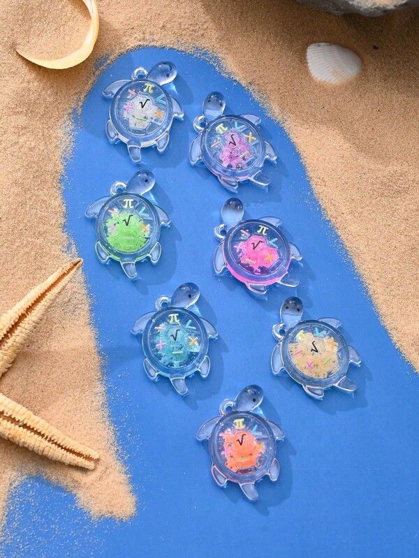 25pcs Glow-In-The-Dark Sequin Turtle - Cute Sea Turtle Pendants For DIY Jewelry, Necklaces, Earrings, Keychains & Home Party Decor