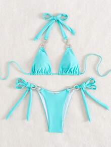 Conjunto de bikini separado con unicolor para mujer, nueva llegada