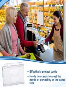 1 Set (5pcs) Clear ID Card Holders With Lanyards - Multi-Attachment Badge Reels (Keychain + Clip) | Rigid Plastic Card Sleeves For Office, School, Events | Bulk Credit Card & Pass Holders - Multicolor - View 6