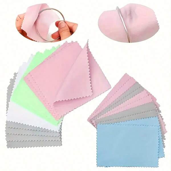10 piezas de Paños de limpieza de joyería color rosa para oro, plata esterlina, teléfonos, gafas y platino - Paños de limpieza suaves y no abrasivos para un brillo suave y sin rayones, Paño de limpieza de joyería | Limpieza suave | Paño de limpieza duradero, Paño de limpieza de joyería
