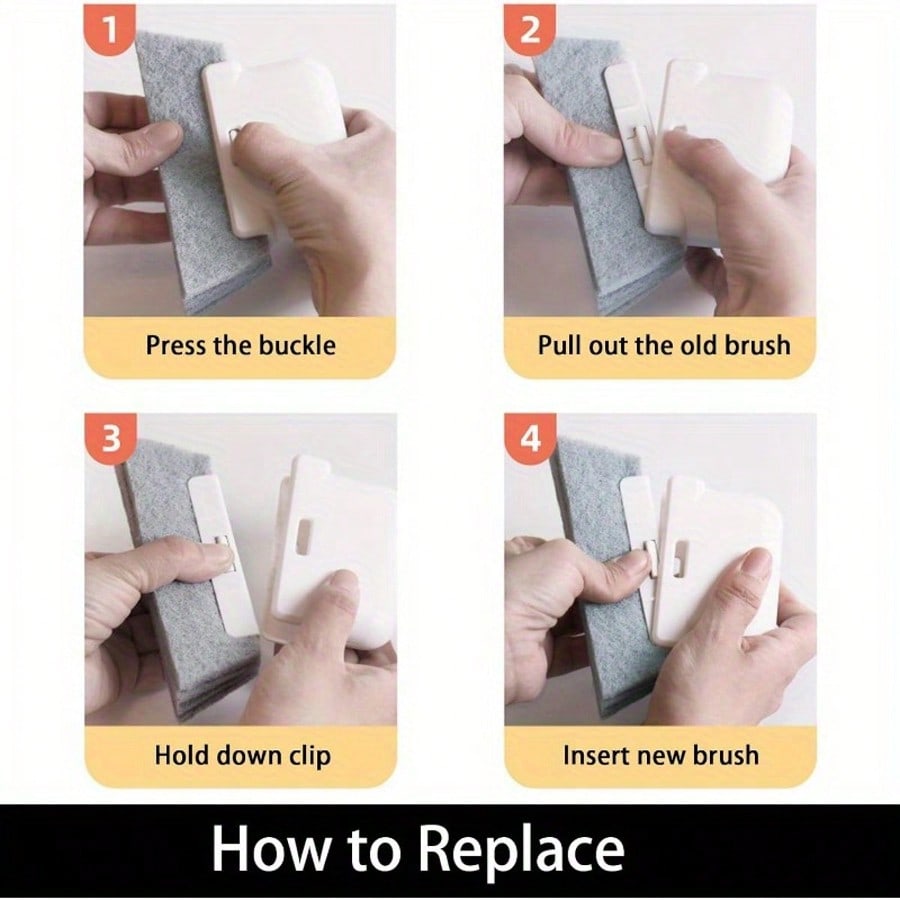 فرشاة تنظيف مسار الأبواب والنوافذ بمقبض مريح – قاب...