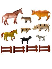 KIT 33 Toy Animals Miniature Forest Farm Dinosaurs Miniature Toy Animals - FARM - APPROX. 26 PIECES - View 3