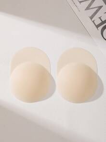 1 对无肩带自粘式乳房提升胶带，露背胸罩隐形乳头贴，可重复使用可清洗，适用于婚纱、派对服装 - 杏色 - 查看 11