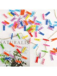 20/50/100 Pieces Colorful Wooden Mini Clothespins - Reusable, Space Saving, Multicolor Decorations For Photos, Crafts, DIY, Home Decor, Valentine's Day (1 Inch, 2.5 Cm), Gender Reveal Party, Perfect For Birthdays, Weddings, Parties, The Perfect Gift For Colleagues, Friends, And Family, Back To School
