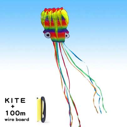 YongJian cometa suave de pulpo 3D de 5m, cometa gigante con línea de neumático de 100m, cometas suaves gigantes para adultos, juguetes de exterior