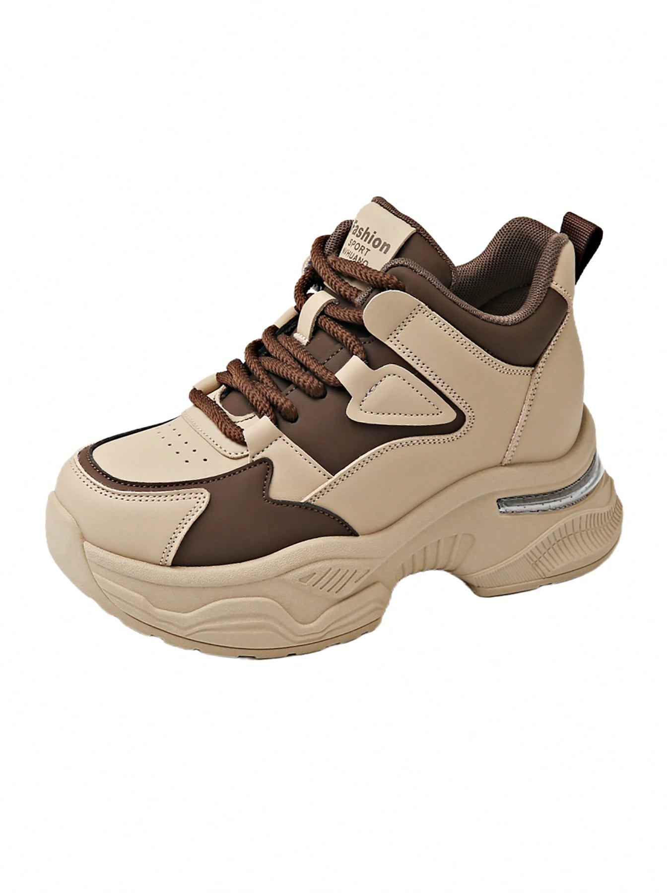 أحذية رياضية للنساء مع منصة بارتفاع 8 سم ، بطراز ع...