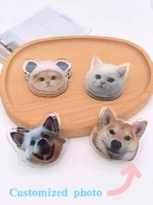 1pc Custom Acrylic PP Clip, Can Be Customized With People/Pet Photos, Moisture-Proof Food Bag Clip, Document/Notebook Clip, Magical Organizational Tool To Enhance Home/Office Storage Space