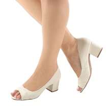 Open Toe Peep Toe Women's Sandals Low Block Heel Casual Comfortable Elegant Work Shoes - Sứ - Xem 3