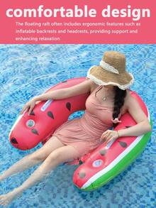 1pc Pool Inflatable Watermelon-Shaped U-Chair, Adult Inflatable Floating Bed For Swimming Pool, Beach Party, Perfect Summer Gift, Beach Essentials, Beach Accessories - Multicolor - View 4