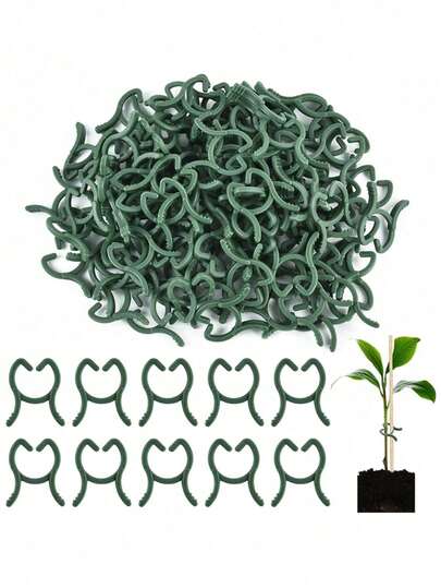100/200pcs Garden Vine Binding Clip Plant Tie Buckle Bracket Tomato Garden Plant Support Tool Garden Decoration Accessories
