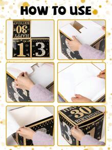 4 buc/set cutie surpriză pentru a 30-a aniversare, cutie cu baloane, cutie decorativă pentru ziua de naștere Happy 1995, decor pentru a 30-a aniversare, cutie cadou pentru decorarea petrecerii de ziua de naștere, recuzită pentru fotografie, cutie decorativă de fundal, decor pentru casă, decor pentru cameră, decor de fundal, accesorii pentru petrecere, cadouri de ziua de naștere, recuzită foto