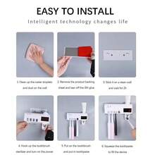 牙刷架，壁挂式电动牙刷架，适用于浴室、淋浴间、牙刷挂刷架以及家用悬挂式浴室收纳架。返校季 - 白色 - 查看 8