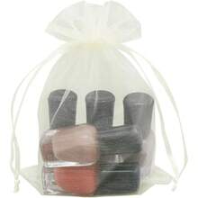 100pcs Plain Organza Drawstring Gift/Jewelry Bags - Beige - View 7