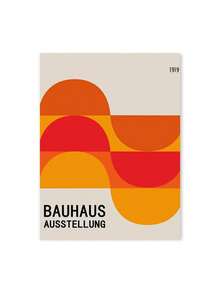 Bauhaus Colourful Art Abstract Poster Medieval Vintage Exhibition Aesthetic Canvas Painting Bedroom Kitchen Decorative Wall Art Holiday & Birthday Gift, Office Decoration Arranged Artwork Optional Frame ,Wall Art With Frame - Multicolor - View 27