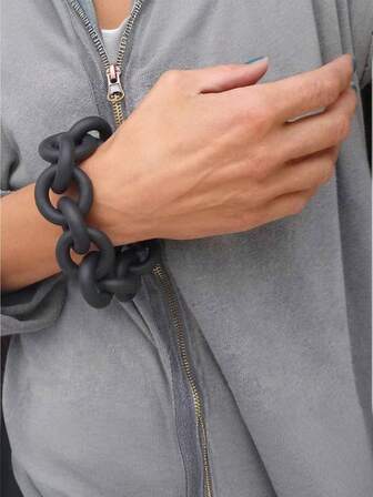 MARLIWOO 1pc Gothic Style Hollow Circular Bracelet, Vintage Niche Design, Fashion Punk Accessories