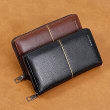 1pc Vintage Men's Long Wallet, Zipper Business Credit Card Holder, Large Capacity Soft Leather Wallet, Multi-Card Slots, Phone Holder, Zipper Coin Pocket, Portable, Ideal Holiday Gift For Women Wallet Mini Wallet Purse Wallet Wristlet Wallet