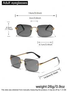 1 buc Ochelari de soare din oțel inoxidabil pentru bărbați, cu ramă dreptunghiulară retro, stil casual de afaceri, potriviți pentru ieșiri, vacanțe și călătorii