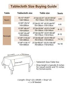 1 件长方形涤纶桌布，白色，复古别致，可机洗，家居装饰，适合婚礼、派对、聚会装饰、农舍桌旗 - 白色 - 查看 12
