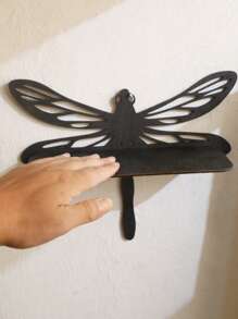 1Pc Bohemian Style Wooden Dragonfly Wall Frame-30CM/11.81IN Hanging Decorative Storage,Boho Farmhouse Wall Art,Vintage,Multi-Purpose Storage Rack,Easy To Install,Suitable For Home Decoration In All Seasons-Inspired Floating Shelf For Living Room,Bedroom, Hallway,Corridors,Daycare Centers,Kitchens,Offices,Farmhouses,Etc