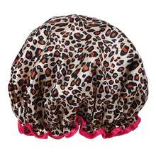 4 件套女士浴帽，弹性可重复使用，浴帽，双层防水沐浴帽 - 彩色 - 查看 5