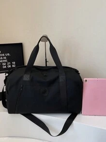 NingJia Stylish Women's Wet & Dry Separation Gym Bag, Waterproof Large Capacity Yoga Tote Bag, Patent Leather Carry-On Handbag For Short Trip, One Shoulder Crossbody