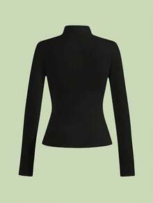 Maré&Cia High Neck Cacharrel Long Sleeve Blouse In Smooth Second Skin Fabric With A Touch Of Polyamide - màu đen - Xem 4