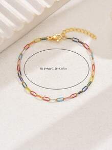 1 pieza Brazalete de cadena de cobre de colores a la moda, accesorio casual diario unisex, regalo para ocasiones especiales