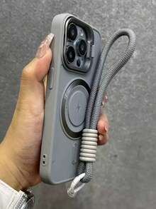 1 件奢华 Lightning 磁性手机壳，带可拆卸挂绳相机支架，柔软硅胶后盖，兼容 16 15 14 13 12 11 Pro Max Plus 防水防震防摔防刮 - 灰色 - 查看 5