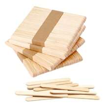 100pcs Large Wooden Craft Stick, 6-Inch (Approximately 15cm) Multifunctional Wooden Ice Cream Craft Stick Ice Cream Stick, Used For Waxing, Mixing, Craft Projects, Tongue Suppressors, Plant Labels