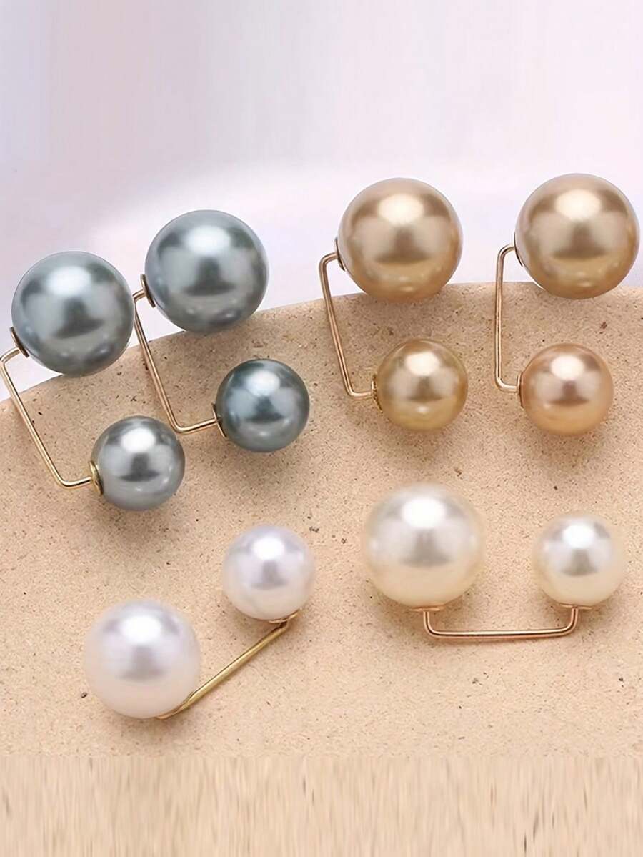 Faux Pearl Brooch, Suitable For Dresses, Pants, Used To Tighten Waist, Prevent Fatigue Button Brooch Accessory - B-002 - View 1