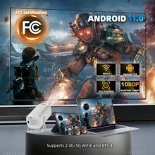 Android 11 Gaming Projector Home Theater Wireless Gaming Controller Dual WIFI 1280*720P For MirrorCast/Youtu/+