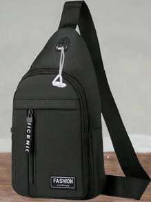 Nowa męska płócienna torba typu crossbody, sportowa torba podróżna na klatkę piersiową, torba na ramię, saszetka biodrowa, idealna na Halloween, Boże Narodzenie, Święto Dziękczynienia, na zewnątrz, w podróży, do pracy, na studia, z otworem na słuchawki. Odzież uliczna