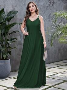 Maxi Slip Dress Elegant Casual Lady Women Xally 30 Bags - 墨綠色 - 查看 2
