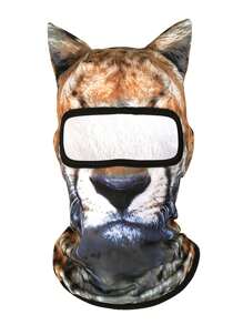 Fabulous Be Xtreme 4-Jahreszeiten Outdoor-Sport Gesichtsmaske mit Tierkopfmotiv UV-Schutz, 3D Digital Bedruckte Skimaske