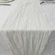 1 件/3 件/5 件/10 件波西米亚风格粗棉布桌布，鼠尾草绿色中性细纱桌旗，适合婚礼、新娘送礼会、生日、派对中心装饰