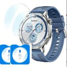 华为 Watch GT 6/6 Pro、Watch GT 5/5 Pro 46mm 钢化玻璃屏幕保护膜（2 片装）[9H 硬度，防刮花，高清，超薄]，Watch GT 5/5 Pro 41/42mm 屏幕保护膜，带对齐框，安装简便，适用于 GT6 46mm 和 41mm 手表屏幕保护，日常防护、办公、居家使用皆宜。防水防震防摔防刮花，是手表屏幕保护的理想之选。 - 無色 - 查看 14