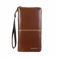 1pc Vintage Men's Long Wallet, Zipper Business Credit Card Holder, Large Capacity Soft Leather Wallet, Multi-Card Slots, Phone Holder, Zipper Coin Pocket, Portable, Ideal Holiday Gift For Women Wallet Mini Wallet Purse Wallet Wristlet Wallet