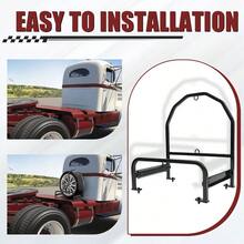 Adjustable Semi Truck Spare Tire Carrier Universal For Super Singles Powder Coated Black Steel - asPic - View 5