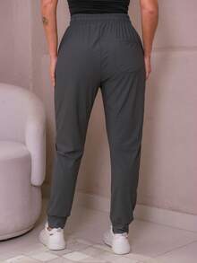 WOMEN'S PANTS, ELASTIC SPORTY - Iron Gray - View 4