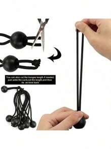 Set Of 5/10/20 Elastic Ball Bungee Cords With Hooks For Tent, Tarpaulin And Canopy