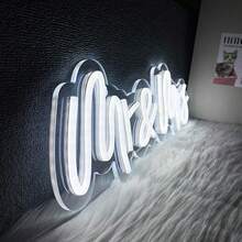 Better Together/Just Married/Love You To The Moon And Back /Mr Mrs/Happily Ever After/Bride To Be/Good Vibes/You're Like Really Pretty/Love You To Death LED Neon Sign, Wedding,Engagement Neon Night Lights Suitable For Bedroom, Home Decor, Background Lights, Photo Props, Anniversary Events, Festivals, Daily Parties, Bars, Living Rooms, Birthday Party Used For Wall Decor, 5V USB Powered, Switch Control, Easy Hanging. - Multi-color light - View 7