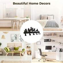 5-Hook Metal Bathroom Towel Rack, Rust-Proof And Waterproof Towel Bar, Wall-Mounted Bath Towel Hanger, Storage Shelf For Kitchen, Bathroom Accessories - Black - View 3