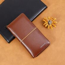 1pc Vintage Men's Long Wallet, Zipper Business Credit Card Holder, Large Capacity Soft Leather Wallet, Multi-Card Slots, Phone Holder, Zipper Coin Pocket, Portable, Ideal Holiday Gift For Women Wallet Mini Wallet Purse Wallet Wristlet Wallet