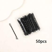 50/150pcs Ladies Simple Solid Color Invisible Hair Clips, Wavy Hair Clips, Hair Accessories For Women