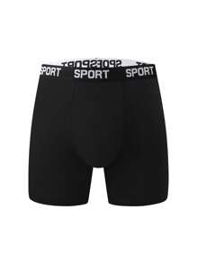 3 piezas Ropa interior de hombre larga y cómoda - Transpirable, elástica, de secado rápido, con cintura elástica, ropa interior tipo boxer para deportes y casual - Suave, ligera, que absorbe la humedad.