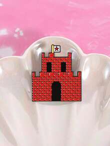 1PC Cool 3D Game Castle City Enamel Pin Cartoon Street View Childhood Memory Brooch Backpack Lapel Badge Jewelry Gift For Friends ﻿ - Multicolor - View 6