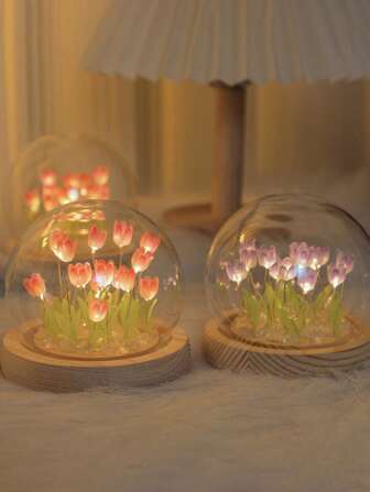 DIY Tulip Nightlight - Romantic Floral Design, Suitable For Valentine's Day Gift/Desktop Decor/Home Decor/Bedroom Decor/Romantic Ambiance/Birthday Gift, A Romantic Fairy Light! (DIY Assembly To Your Liking)