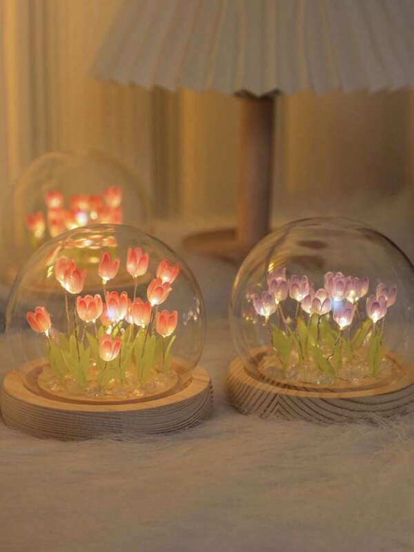 DIY Tulip Nightlight - Romantic Floral Design, Suitable For Valentine's Day Gift/Desktop Decor/Home Decor/Bedroom Decor/Romantic Ambiance/Birthday Gift, A Romantic Fairy Light! (DIY Assembly To Your Liking)