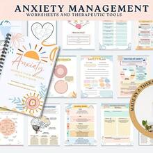 1PC Anxiety Relief Worksheet & Journal For Adults And Students – Stress Management Tools, Self-Care Planner, Mental Wellness Worksheets, Daily Coping Strategies - Anxiety Relief Worksheets - View 5